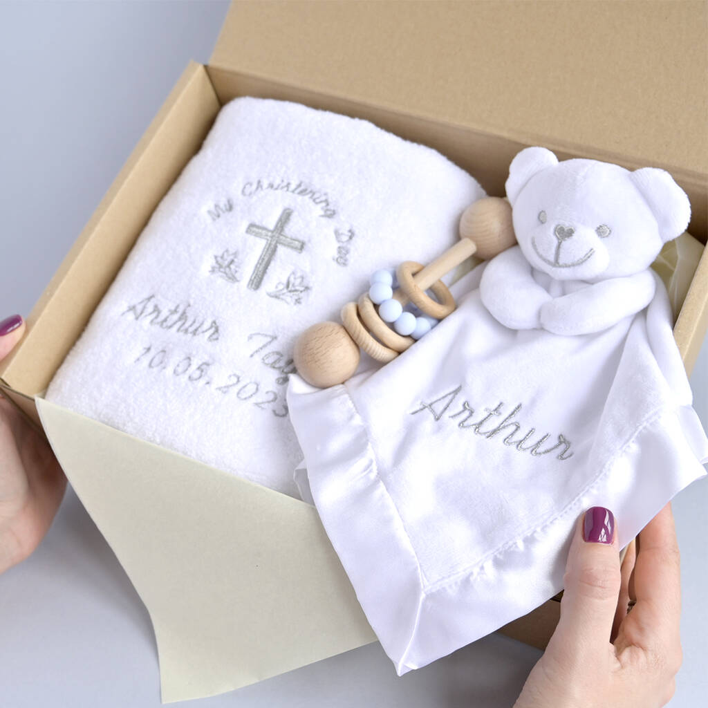 Personalised Christening Gift Set For Baby, 1 of 2