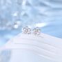Sterling Silver Flower Cz Stud Earrings, thumbnail 6 of 12