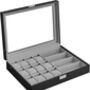 Lockable 16 Slot Watch Organiser Box With Glass Lid, thumbnail 6 of 6