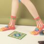 Summer Cute Japanese Red Sheer Mid Calf Socks, thumbnail 1 of 4