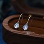 Sterling Silver Moonstone Droplet Drop Hook Earrings, thumbnail 4 of 11