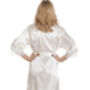 British Made Ivory Bridal Long Satin Dressing Gown With Lace Detail Ladies Size 8 To 28 UK, thumbnail 4 of 5