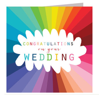 Colourful Wedding Congratulations Card, 2 of 3