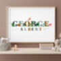 Dinosaur Illustrated Child's Name Print, thumbnail 1 of 7