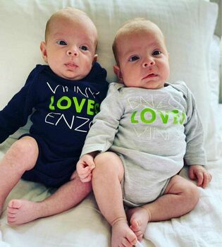 'Loves' Twin Baby Rompers, 5 of 6