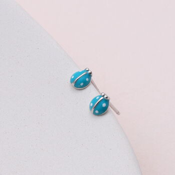 Gift Bag Sterling Silver Bugs Kisses Ladybird Earrings, 2 of 4