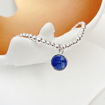 Lapis Lazuli Amulet Sterling Silver Bracelet, 6 of 7