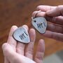 6th Anniversary Iron Guitar Pick Key Ring Or Token, thumbnail 3 of 9