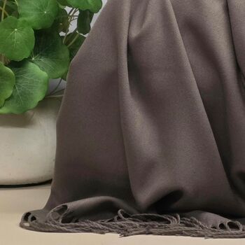 Super Soft Plain Pashmina Style Scarf In Chocolate Brown, 3 of 3