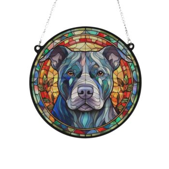 Staffordshire Bull Terrier Stained Glass Effect Suncatcher, 3 of 6