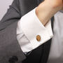 Personalised Leaf And Initial Cufflinks, thumbnail 3 of 4