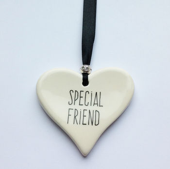 Bestest Friend Ceramic Hanging Heart, 6 of 8