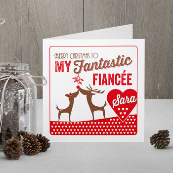 Personalised Fiancé Or Fiancee Christmas Card, 2 of 4