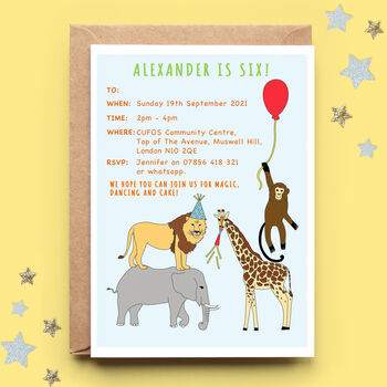 Personalised Jungle Birthday Party Invitations, 2 of 2