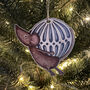 Christmas Bauble Mouse Wooden Tree Decoration, thumbnail 4 of 4