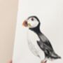 Party Puffin Hand Painted Birthday Card, thumbnail 4 of 4