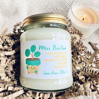 Personalised You Planted The Seed Thank You Candle, 2 of 11