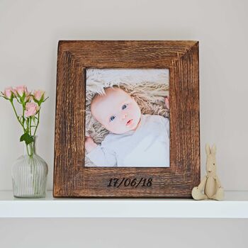 Personalised Handmade Natural Wooden Photo Frame, 4 of 12