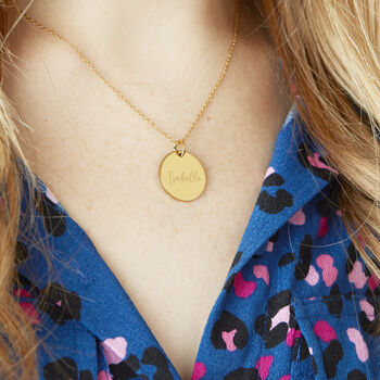 Personalised Name Gold Plated Disc Necklace, 11 of 12