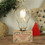 Personalised Christmas Foliage LED Bulb Table Lamp, thumbnail 2 of 6