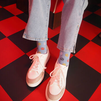 Peace Blue And Jigsaw Blue Women's Socks Bundle, 5 of 6