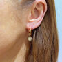 Alana Gold Plated Hoop With Cubic Zirconia Charm, thumbnail 5 of 5