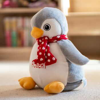 Embroidered Penguin 'Hideaway Pouch' Soft Toy, 5 of 6