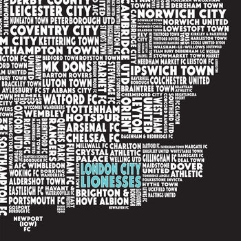 Personalised UK Women's Super League Football Team Map, 2 of 4