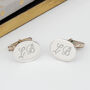 Personalised Heavyweight Sterling Silver Oval Cufflinks, thumbnail 1 of 5
