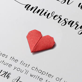 Personalised 1st Paper Wedding Anniversary Card For Couple, 3 of 6