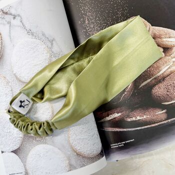 Three Pack Mixed Satin Scrunchie And Headband Set, 4 of 12