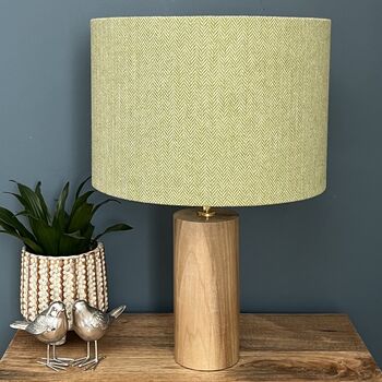 Sherwood Lime Green Botanical Lined Tweed Lampshades, 5 of 7