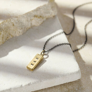 Silver And Gold Personalised Kintsugi Tag Necklace, 2 of 7