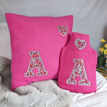 Liberty Fabric Floral Initial Cushion, 3 of 4