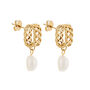 Woven Drop Pearl Earrings, thumbnail 1 of 4