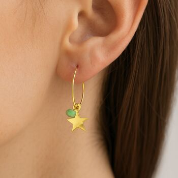 Mismatched Moon And Star Hoop Earrings, 2 of 4