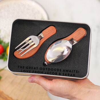 Personalised Adventure Camping Cutlery Tin Set, 4 of 4