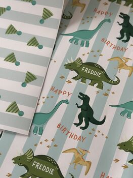 Personalised Dinosaur Party Wrapping Paper, 2 of 3