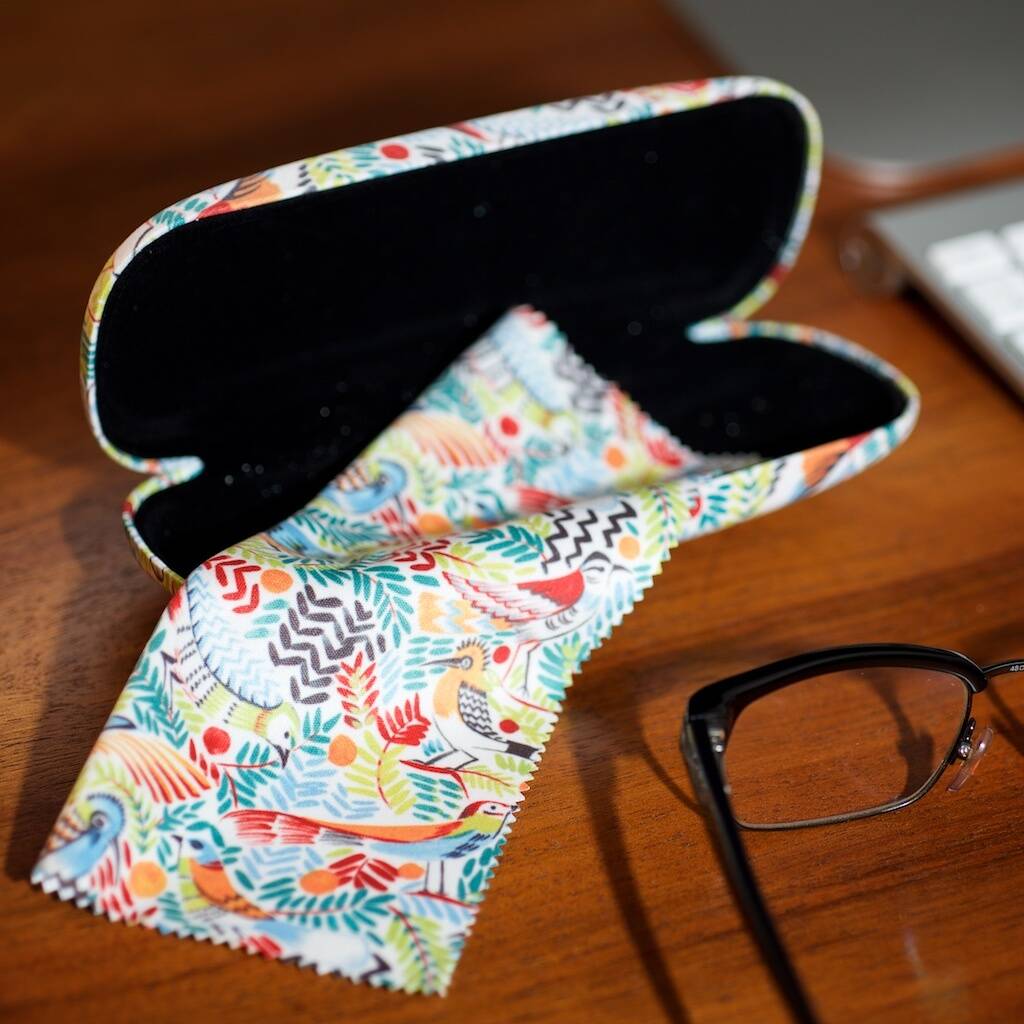 Tropical Birds Glasses Case By Collier Campbell