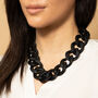 Iris Chunky Black Matte Large Acrylic Statement Chain And Necklace Gift Set, thumbnail 2 of 7