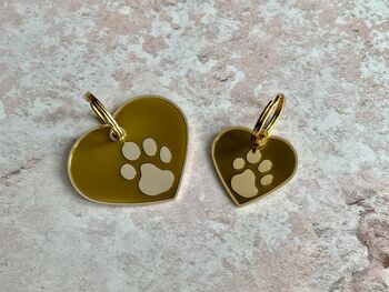 Gold And Brown Heart Enamel Dog Tag, 5 of 6