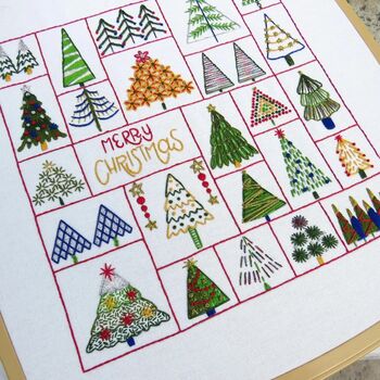Oh Christmas Tree Festive Embroidery Kit, 8 of 10