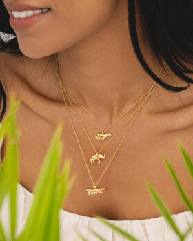 Elephant And Baby Gold Plated Necklace, 11 of 11