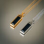 Gold Plated Onyx Verge Rectangular Gemstone Pendant Necklace For Men, thumbnail 10 of 12