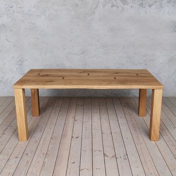 Bow Live Edge Solid Oak Dining Table, 4 of 5