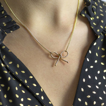 Twisted Bow Knot Necklace, 3 of 11