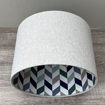 Phoenix Blue Deluxe Geometric Patterned Lampshades, 5 of 10