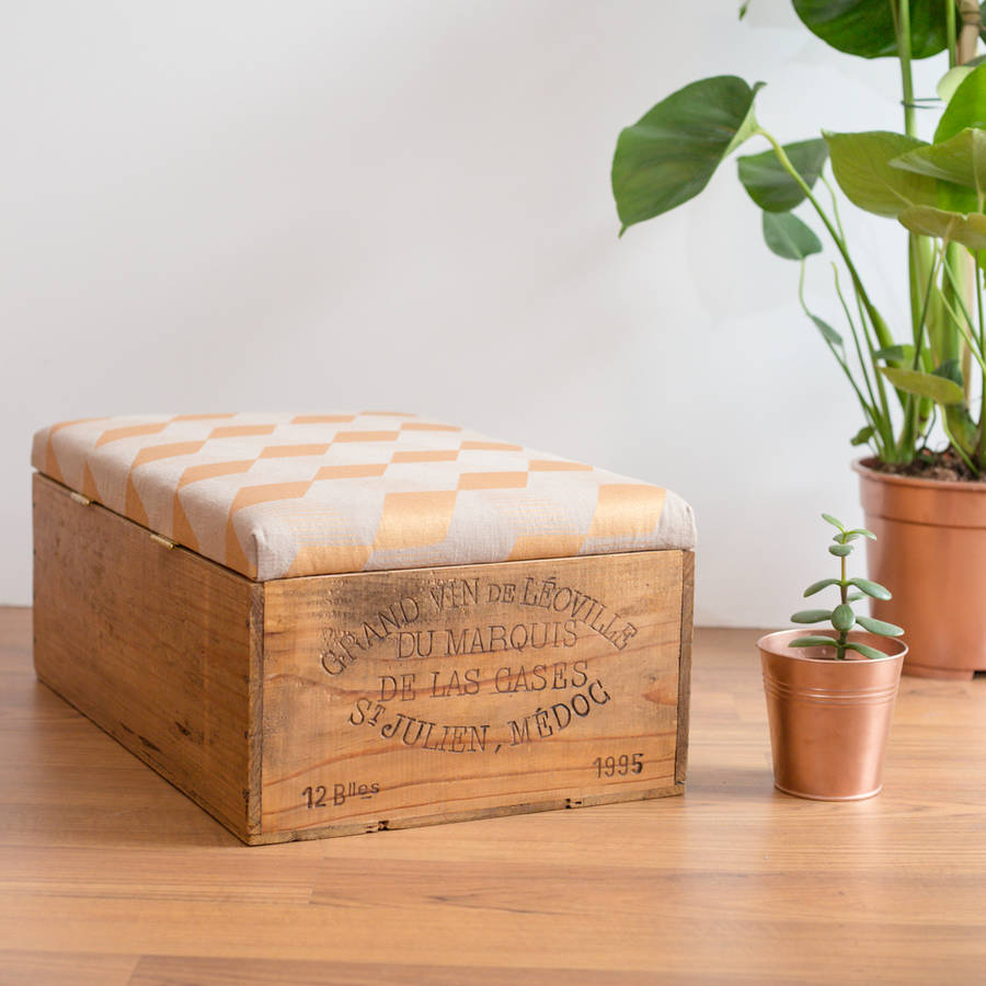 Upcycled Wine Crate Ottoman By Made Anew