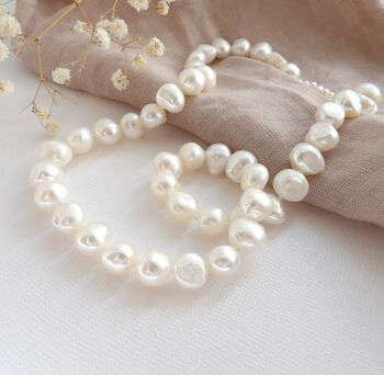 Freshwater White Baroque Pearl Choker, 6 of 11