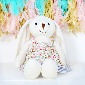 Personalised Cream Bunny Rabbit With Dress, Easter, 2 of 5